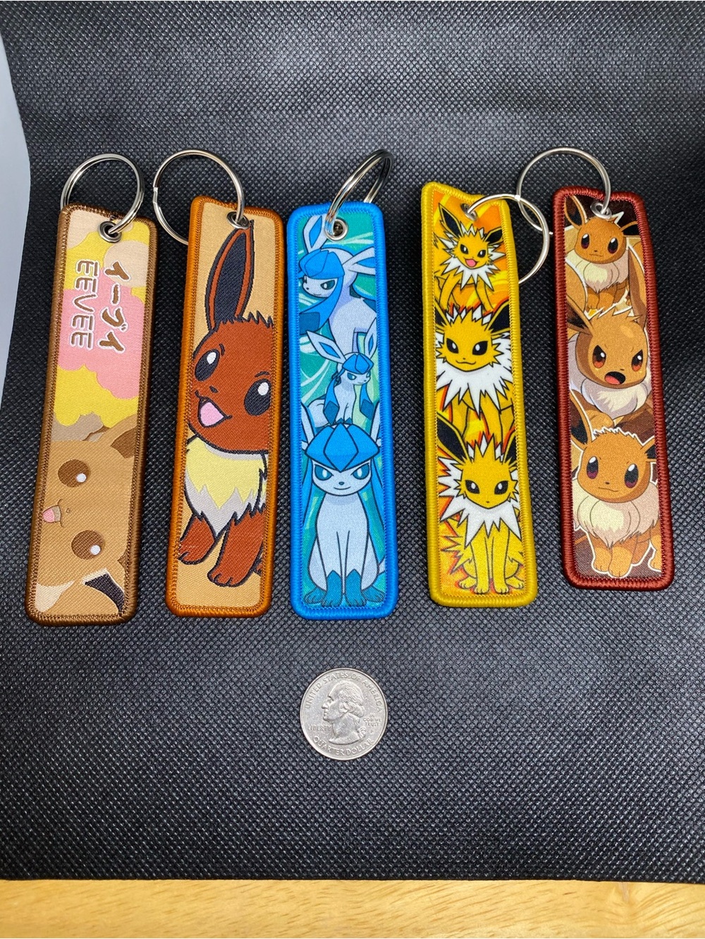 Eevee and Her Evolution Jet-style Fabric Keychains NWOT - Choose One